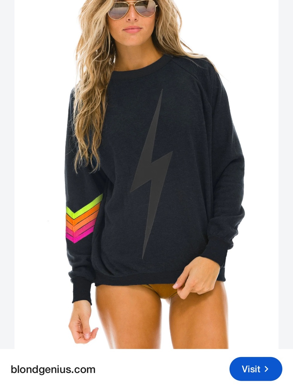 Aviator nation Black Lightning Bolt chevron Sweatshirt and sweatpants